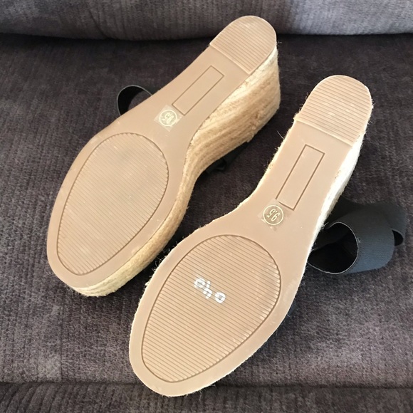 NWOT Steve Madden espadrille wedges black 8 9.5 - Picture 8 of 16